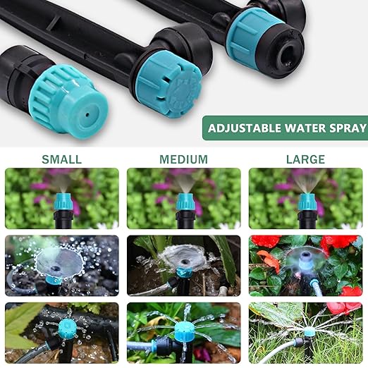 230FT Drip Irrigation System Quick-Connect Automatic Garden Watering Misting System with 1/2 inch and 1/4 inch Distribution Tubing Drip Irrigation Kit for Lawn Greenhouse Patio