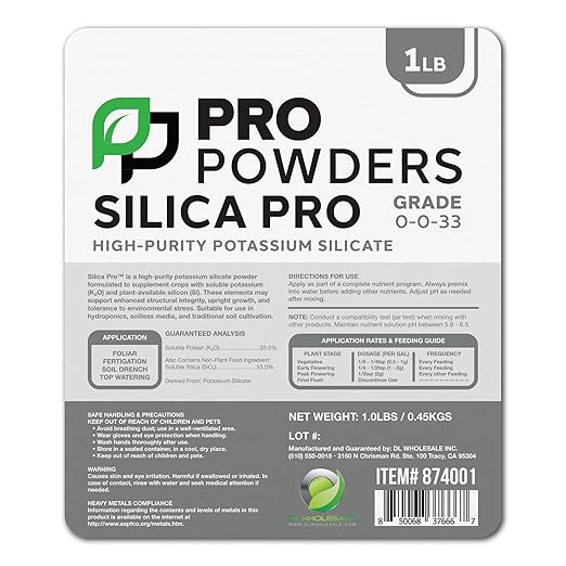 Pro Powders Silica Potassium Silicate 1LB Powder - Makes up to 900 Gallons - Stengthens Branches &amp Nutrient Delivery System &amp Reduces Stress