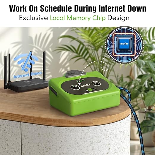 RAINPOINT Direct WiFi Automatic Plant Waterer SystemAPP Control WiFi-Enable Smart Indoor Drip Irrigation KitRechargeable Battery Backup Local Storage Push&ampEmail Notification Water 10-15 Plants