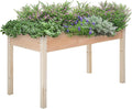 Wooden Garden Bed Raised Garden Bed Elevated Wood Planter Box Stand Patio Planter Grown Box for Backyard Patio Balcony w/Bed Liner Outdoor &amp IndoorNatural