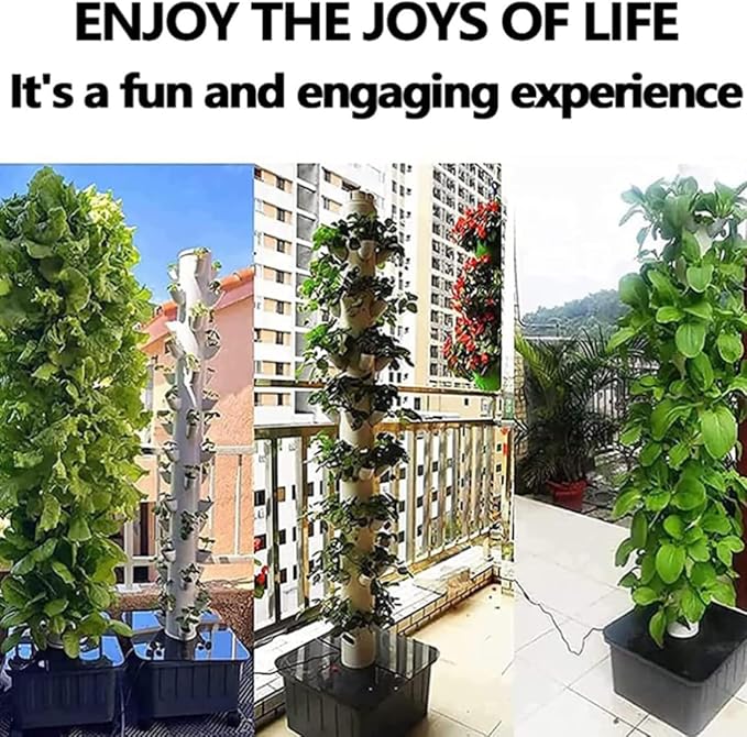 Aeroponic TowerIndoor Hydroponic Grow15 Tiers 45 Holes Aquaponics Growing Soilless Growing Garden Aeroponic Growing Kit For Fruits And Vegetables