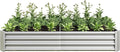 Raised Garden Beds Outdoor for Gardening 6×3×1ft Galvanized Rectangular Plastic Raised Planter Garden Box for Fruit Vegetables Herbs Flowers Growing Bed for Lawn Patio Balcony Silver