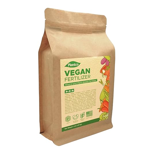 Vegan Fertilizer Mix with Plant-Based Ingredients | Cruelty-Free No Animal by-Products | All-Purpose Granular Fertilizer NPK 3-3-3 with Other Nutrients | 4 lb Bag