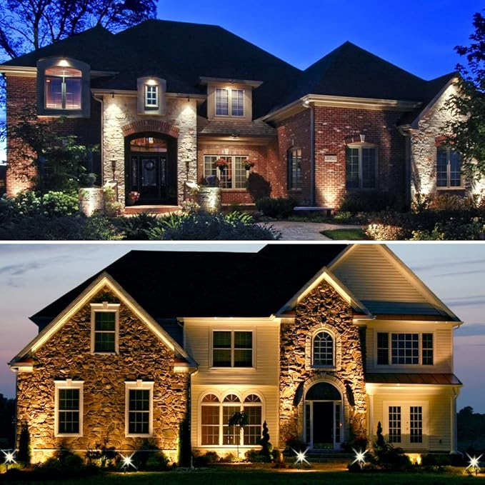 LightingWill 5W Landscape Lighting Warm White 3000K-3500K DC 12V LED Low Voltage Landscape Lights IP65 Waterproof Pathway Lights for Outdoor Garden Yard Fence House Lawn Tree Flags (8 Pack)