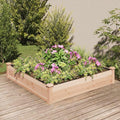 SKM Garden Raised Bed with Liner 120x120x25 cm Solid Wood Fir (Weight-9KG)