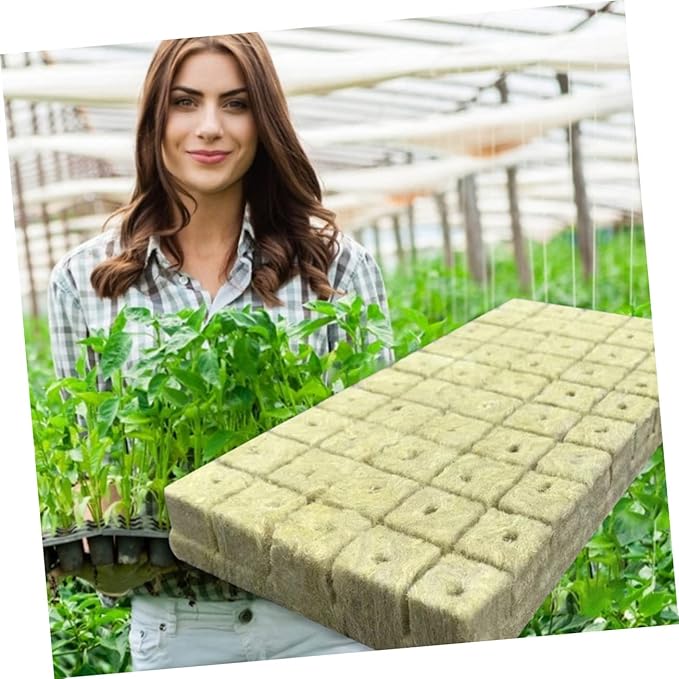 100pcs Stonewool Hydroponic Grow Cubes for Soilless Planting Gardening Supplies for Vegetable High Water Absorption Breathable Substrate Blocks