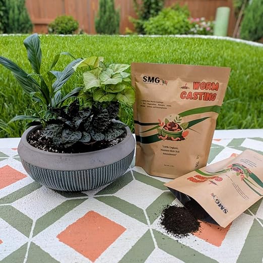 SMG Organic Worm Castings 3 lbs – 100% Pure Earthworm Compost Nutrient-Rich Organic Soil Amendment for Indoor Plants Vegetables Flowers &amp Garden Use