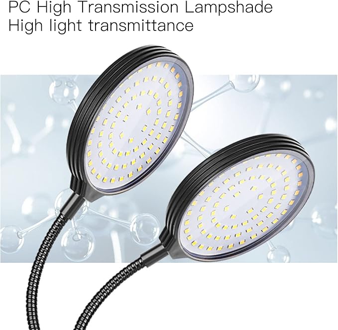 Dual Head 30W USB Powered LED Plant Grow Light with Timing and Dimmable Features