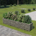 Gabion Raised BedOutdoor Garden GabionsStone BasketsPlanters Raised Vegetable BedsGarden DecorationGalvanized Steel 106.3x19.7x19.7