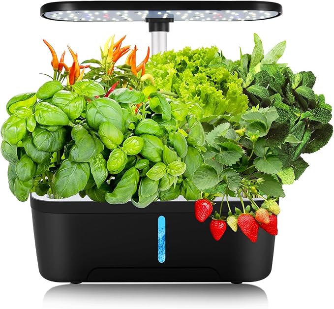 Hydroponic Planting System Led Grow Light Automatic Timer Adjustable Light Pole Indoor Herb Garden