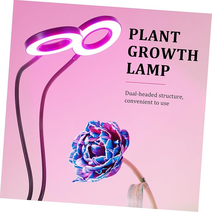 Mipcase Dual Headed LED Plant Growth Lamp Clip Indoor Growth Light with Timer Function for Enhanced Photosynthesis and Blooming USB Powered Easy Installation