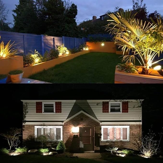Outdoor LED Spotlight - Outdoor Lighting with Base Ground Projector Lights Waterproof Adjustable Spotlight Garden Lamp Terrace Lawn(Warm White3W(AC85-265V))