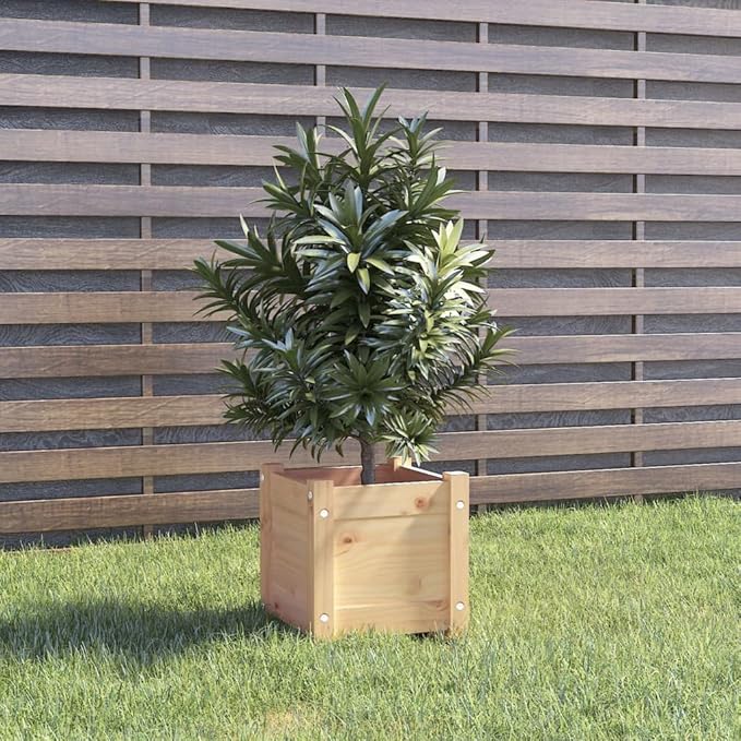 Garden Planters 2 pcsIndustrial Rustic PlantersVegetable PlantersPlant Privacy FenceBackyard Raised BedsHerb Plantersfor PlantingOutdoorYard DecorationPatio12.2x12.2x12.2 Solid Wood Pine
