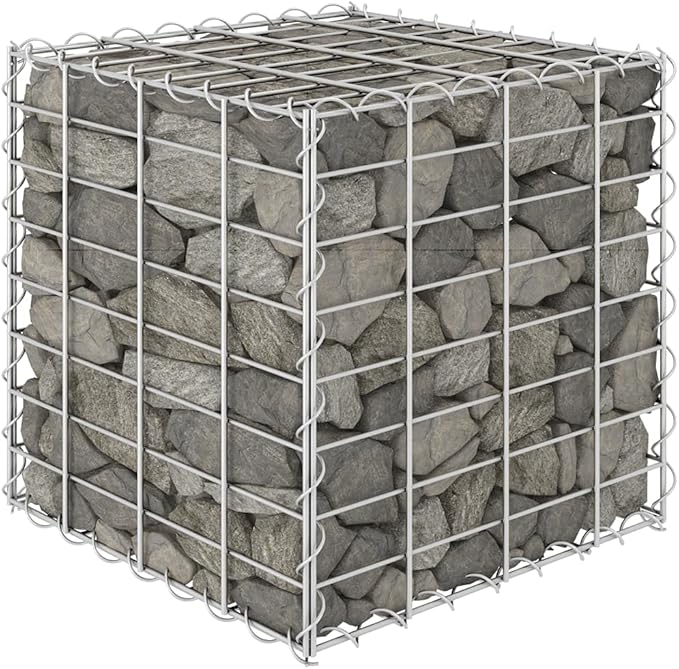 Cube Gabion Raised BedRaised Garden BedOutdoor Heightened Planter BoxIndustrial Rustic PlanterGabion Raised Bedfor FlowerHerbBackyardPatioBalconySteel Wire 15.7x15.7x15.7