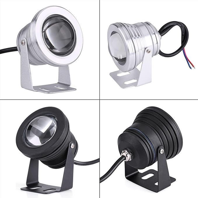Underwater Mains Pond Lights IP68 Waterproof LED Lights Pond Lights with Remote Controller10W Multicolor LED Waterproof Lamp for Aquarium Pond(White2PCS 10W(AC85-265V))