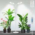 Garpsen Grow Lights for Indoor Plants Dual-Head Full Spectrum LED Plant Light with Stand 3 Color Modes Grow Lamp with Timer 6/12/16H 5 Dimmable Levels 168 LEDs and 67''Height Adjustable(White)