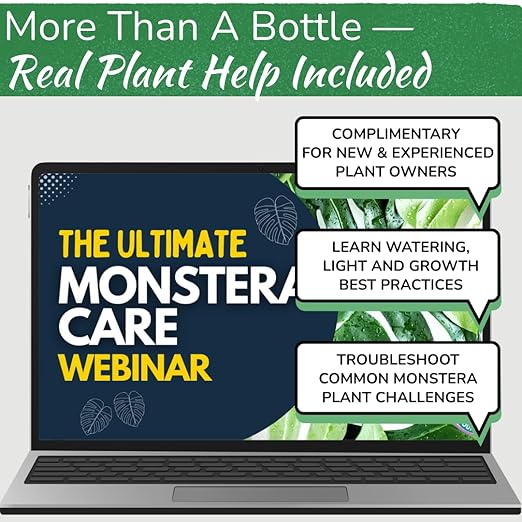 Monstera Plant Food - Premium Nutrient Rich Liquid Fertilizer (5-2-3 NPK) for Monstera Deliciosa &amp Other Tropical Plants | Supports Strong Roots &amp Large Lush Leaves | Safe Gentle Easy-to-Us