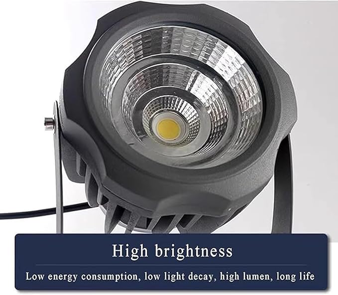Tree Spotlights - IP65 LED Waterproof Spotlight Low Voltage DC12/24V Courtyard Lawn Landscape Lights Outdoor Rotation COB Floodlight for Plazas Parks and Villas(Yellow10W-DC24V)