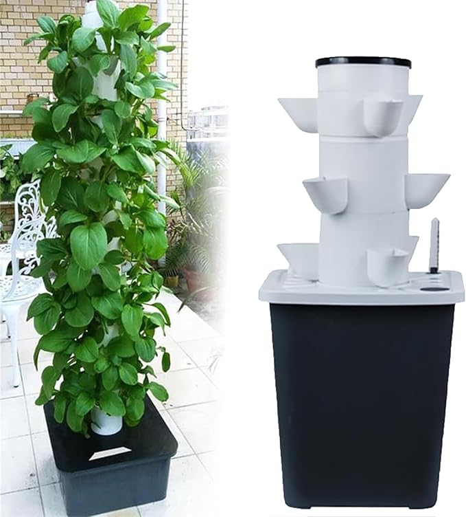 Indoor Smart Garden Kit Indoor Vertical Planting Garden Planter Suitable for Herbs Fruits and Vegetables Aeroponic Cultivation Kit(15 Holes)