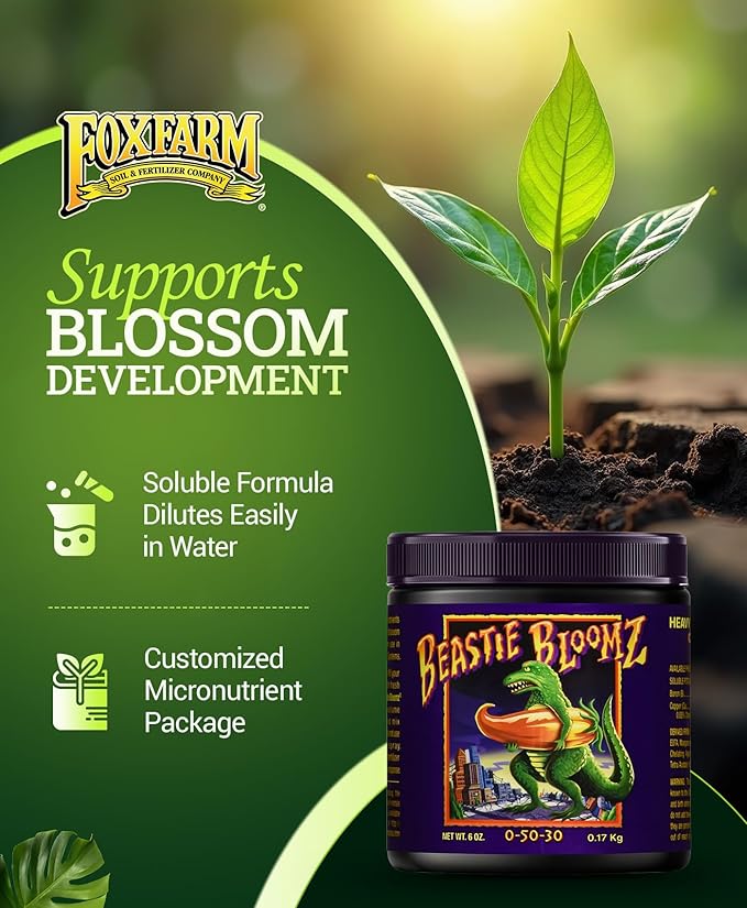 FoxFarm Soluble Trio Pack - Open Sesame Beastie Bloomz Cha Ching - Supports Flowering Blossom &amp Late-Stage Fruiting - Bloom Booster Fertilizer for Hydroponic &amp Conventional Growers - 3 x 6