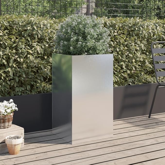 PlanterMultifunctional Raised BedPlant Privacy FenceBalcony Planter BedsHerb PlantersGreenhouse Planterfor HerbsFlowersOutdoorVegetablesSilver 16.5x15x29.5 Stainless Steel
