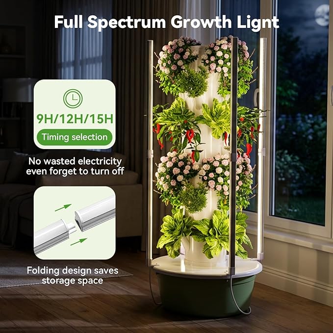 BAOSHISHAN Hydroponic Tower and Silent Wheel Mobile Tray