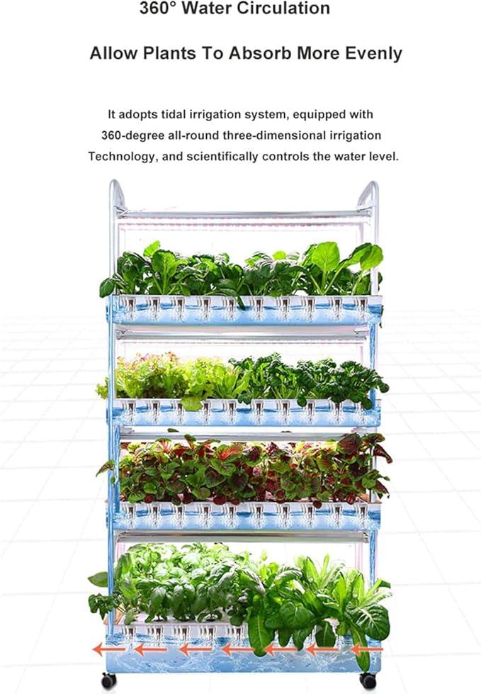 Hydroponics Growing System with Automated LED Grow Lights Indoor Garden Tower Vertical Farming Soilless Multilayer Smart Growing Equipment 90holes