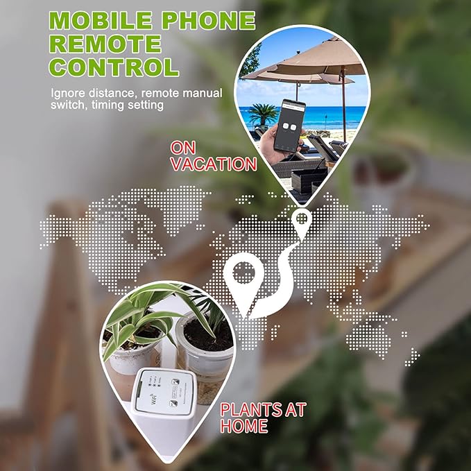 Drip Irrigation Kit WiFi Automatic Plant Waterer Automatic Watering System for Potted Plants Remote Control Plant Watering Device Automatic Drip Irrigation Kit for Outdoor Garden