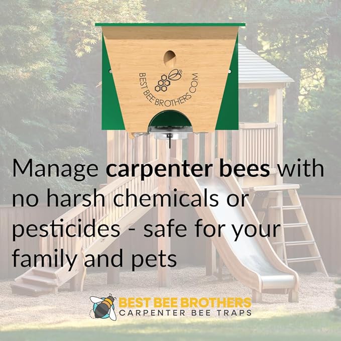 Best Bee Brothers Turbo Trap 2.0 Professional-Grade Carpenter Bee Trap for Outside with Bee Vault Large Viewport &amp Spring-Loaded Door 4.1” W x 4.8” H x 5.9” D (2 Pack)