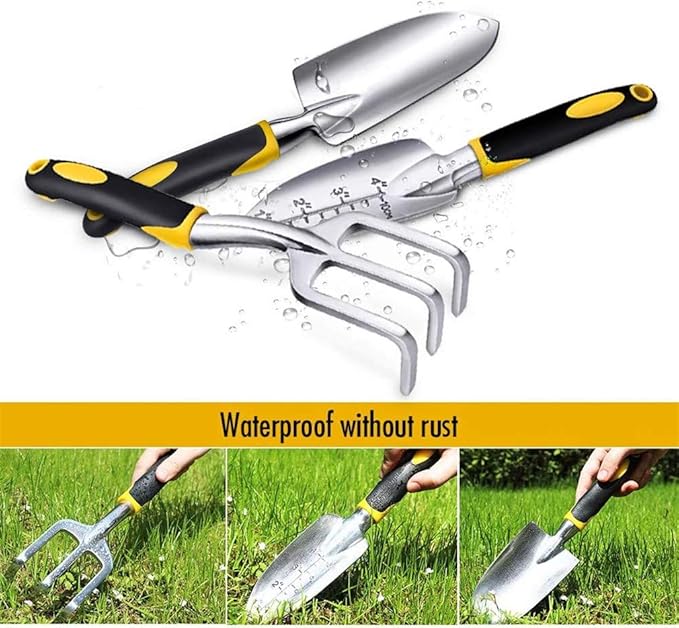 3PCS Mini Garden Tools Sets Durable Gardening Hand Tool Ergonomic &amp Rust Resistant for Women Kid Men Gardener