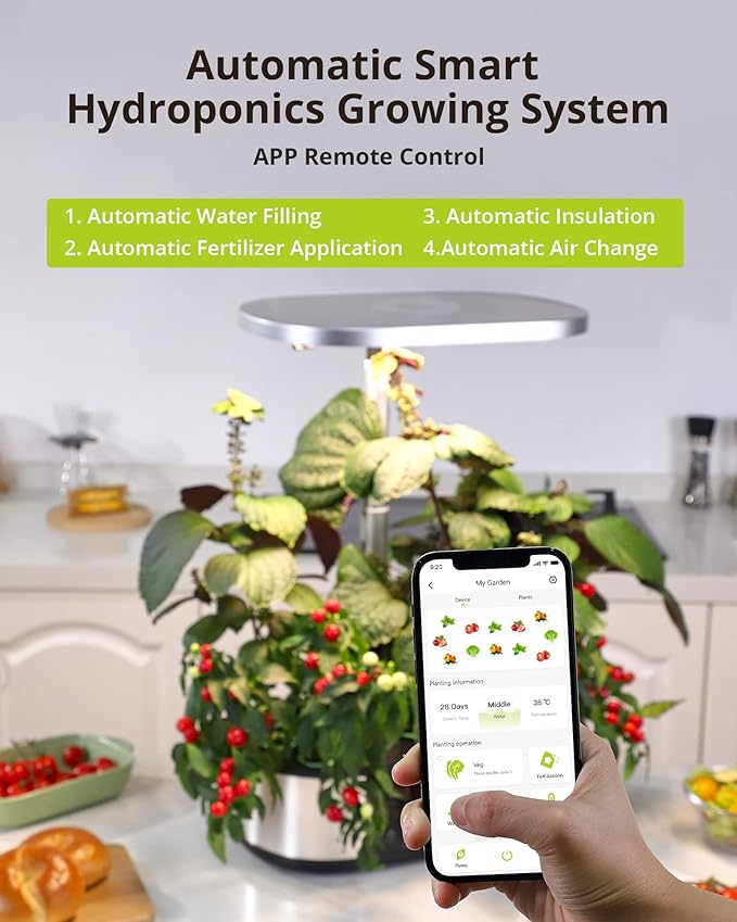 Litake WiFi 12 Pods Hydroponics Growing System Indoor Garden with APP Controlled and 3 Planting Modes Up to 30 48w 120 LED Light Automatic Water-Adding Fertilization Timer Silent Pump GS1 Max