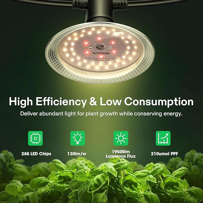 VIVOSUN Outdoor LED Grow Lights and 2-Pair 1/8 Inch Adjustable Grow Light Hanger Heavy Duty Rope Hanger with Reinforced Metal Gears 8Ft. Long and 150 lbs Weight Capacity Rope for Grow Light
