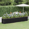 SKM Garden Raised Bed Powder-Coated Steel 368x80x68 cm Anthracite (Weight-22KG)