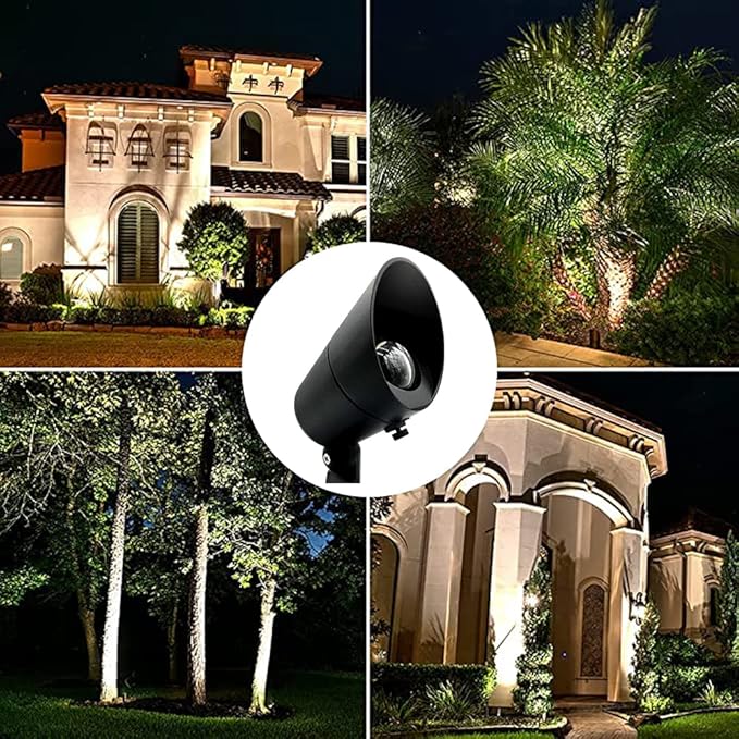 LED Spot Lights Outdoor 7W LED Landscape Light 115 - Solid Aluminum Metal Wall Light Security Lighting LED Yard Lights for Bright Long Lasting Home Garden Patio Pool Area Lighting with MR16 Bulb