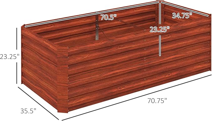 Galvanized Raised Garden Bed Kit Large and Tall Metal Planter Box for Vegetables Flowers and Herbs Reinforced 6' x 3' x 2' Dark Brown