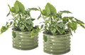 17 Tall Herb Raised Garden Bed for Basil Lavender Sages 24 Wide Round Fruit Tomato Planter Box for Gardening Blueberries Figs Flower Metal Pot Container for Rose Twin Pack Olive Green