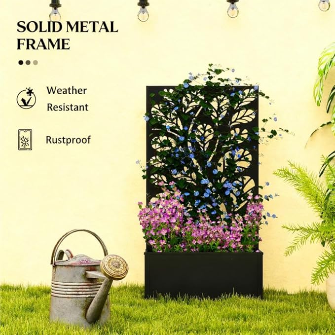 Freestanding or Wall Mounted Flower BedMetal Garden Bed with for Climbing Plantsfor Garden Patio Balcony