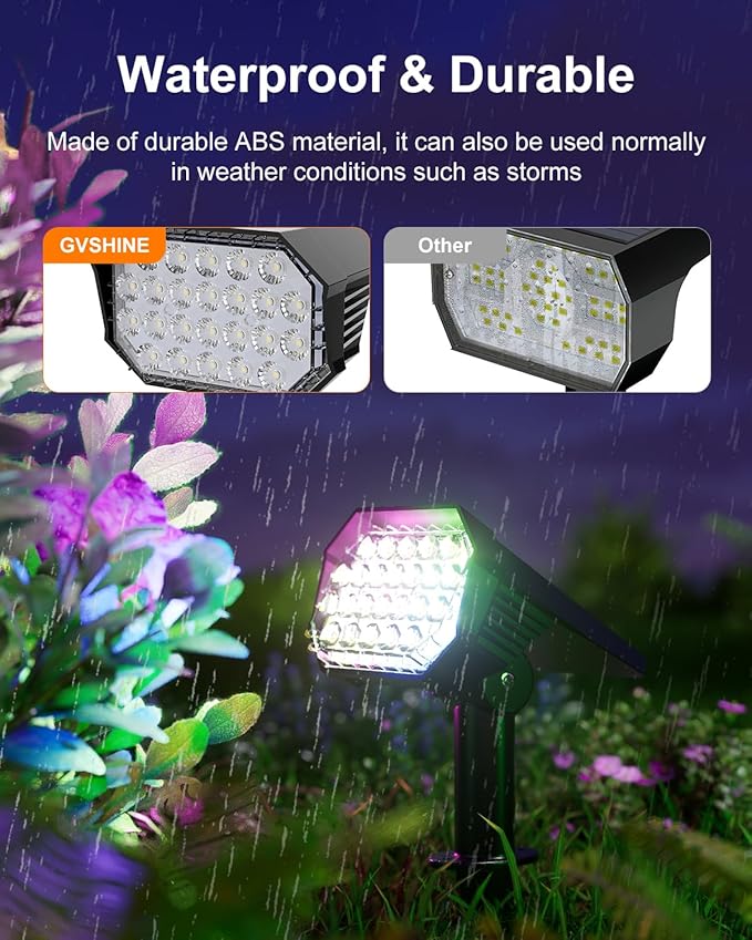 6 Packs Bright Solar Spotlight and 8 Pack Solar Powered Fence Lights