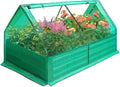 6x3x1 Ft Galvanized Raised Garden Bed Metal Planter Box with Cover Large Planter Raised Bed for Outdoor Plants Flower Galvanized Garden Bed Planter Gardening Supplies