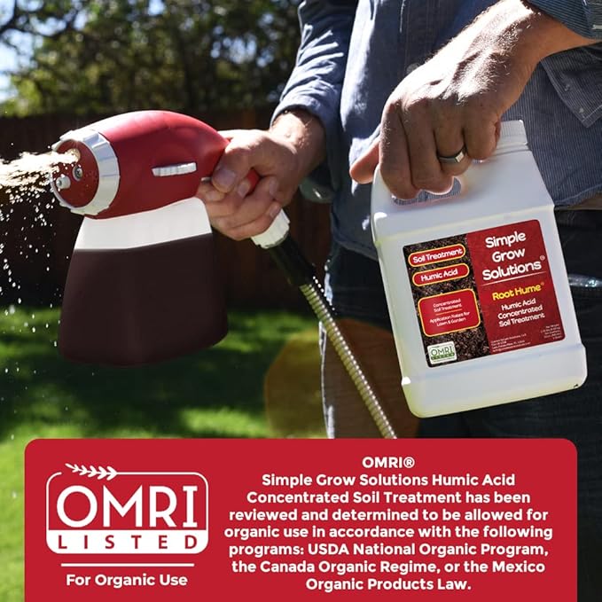 Raw Organic Soil Conditioner- Root Hume- Simple Grow Solutions- Natural Plant &amp Lawn Treatment- Nutrient Food Enhancer- Concentrated Liquid Humic - Grass Tomatoes Citrus Flowers Vegetables