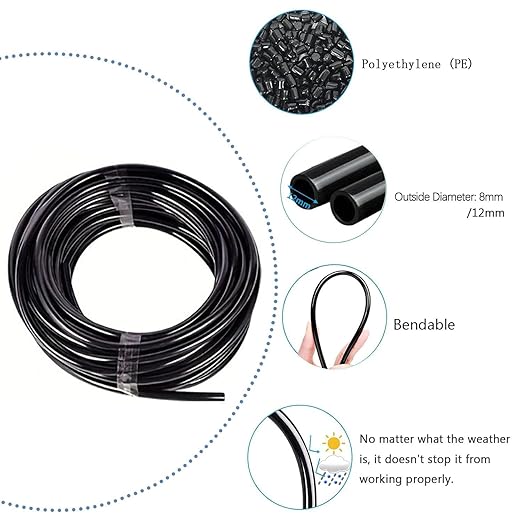 Garden Watering System Greenhouse Mist Drip Irrigation Kit 65Ft Hanging Plant Watering System with 20 Three-Way Atomizing Nozzle and 12mm Irrigation Tubing Hose Gold