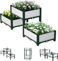 Planter Box Raised Garden Bed with Reinforced Support Rods Drainage Grid Multi-Combination Options for Vegetables Flowers and Herbs Ideal for Balcony and Patio Gardening