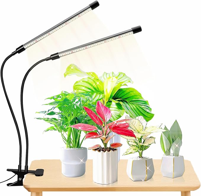 Plant Lights for Indoor Growing84leds Clip Grow Light 6500k Grow Lights for Indoor Plants Full Spectrum with Cold Warm Red LEDs10 Dimmable LevelsAuto On Off Timing 3/9/12h Hrs(2pcs)