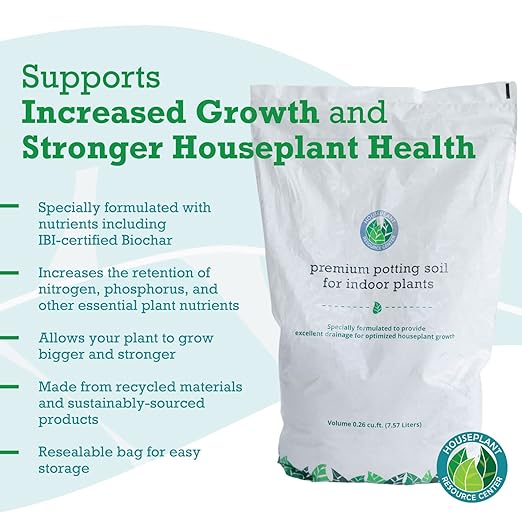 Organic Indoor Plant Soil – Enhanced Drainage &amp Optimal Nutrient Content for Healthy Roots &amp Fast Growth | Made in USA | Large 7.5L Bag
