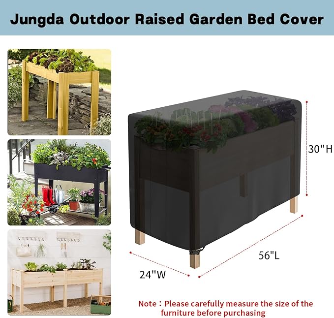 Outdoor Raised Garden Bed Cover for Winter (Only Cover) Waterproof Raised Planter Boxes Stand Covers - 56 x 24 x 30 inch
