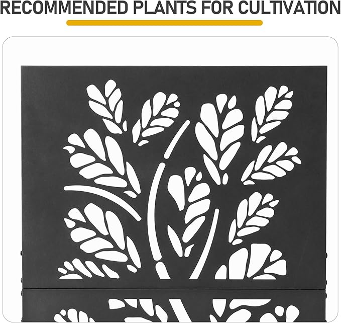 Metal Garden Bed with Trellis 43 Inch Height Metal Planter Box with Trellis Garden Box for Climbing Plants Vegetable Metal Garden Bed with Drainage Holes