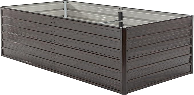 8x4x2 ft Tall Galvanized Raised Garden Bed Kit Large Metal Planter Box with Support Rods Safety Rubber Edge &amp Gloves Outdoor Raised Garden Bed for Vegetables Flowers &amp Herbs