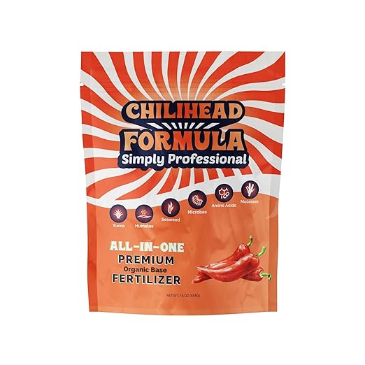 Chilihead Formula - All-in-One Fertilizer for Peppers &amp Chilies with Balanced Nutrition - Water Soluble Plant Food for Bold Harvests &amp Thriving Plants - 1 LB Pouch