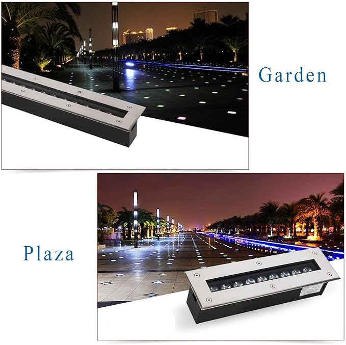 Outdoor Buried Lights - Led Landscape Lights Ip66 Waterproof Long Strip Garden Underground Light Recessed Led Landscape Spotlights for Pathway Patio Step Landscape Li-Blue-24W