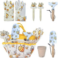 Gardenwind 9Pcs Gardening Tools kit for Toys Safety and Heavy Duty Gardening Gifts Shovels Gloves and Tool Bag